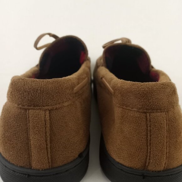 Club Room Brown Faux Suede Moccasin Slippers Mens L 9.5 - 10.5 - Picture 7 of 11